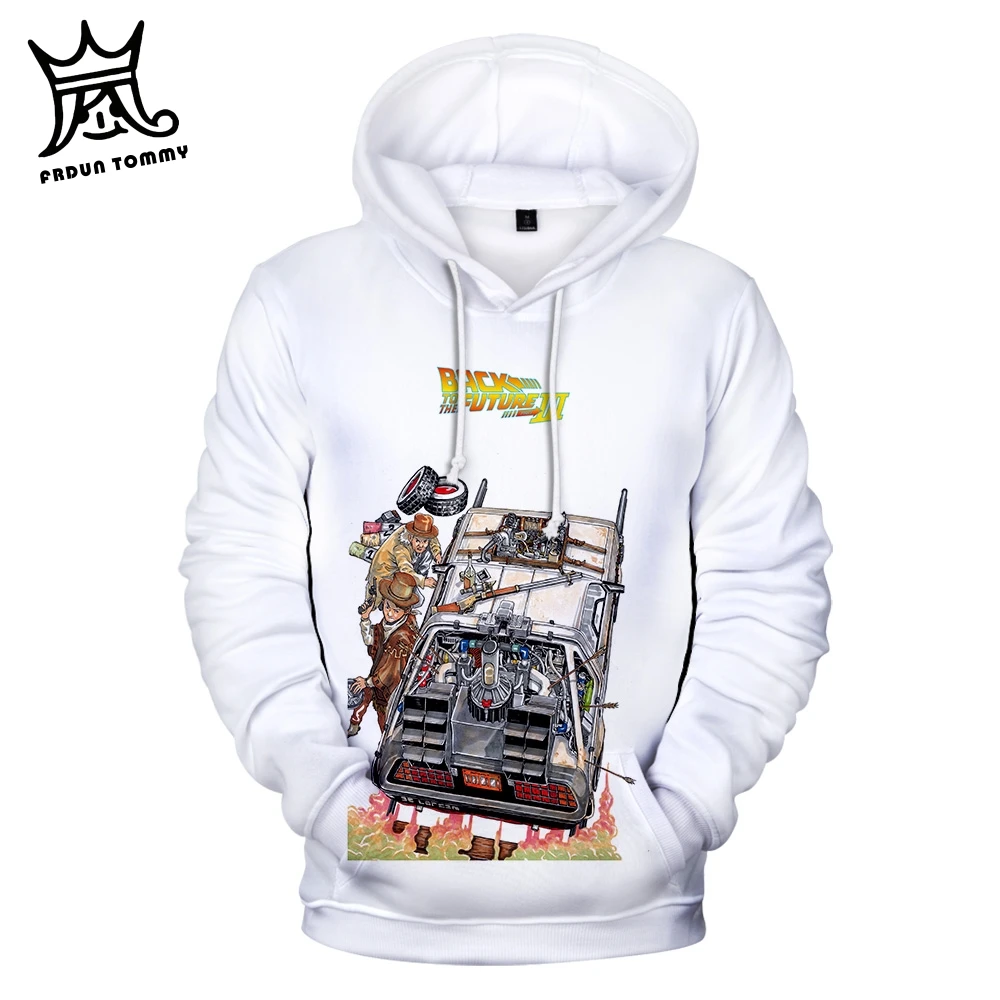 Back to the Future men Hoodies Race car Design hoodies Sweatshirt Long Sleeve movie Clothes 2019 film | Мужская одежда