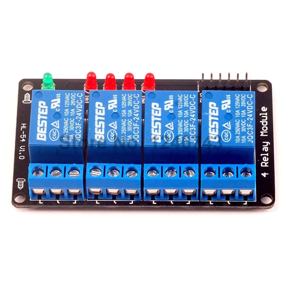 1 шт. Новый 24 В 4 Канальный Релейный модуль щит для Arduino ARM PIC AVR DSP Electronic|relay module