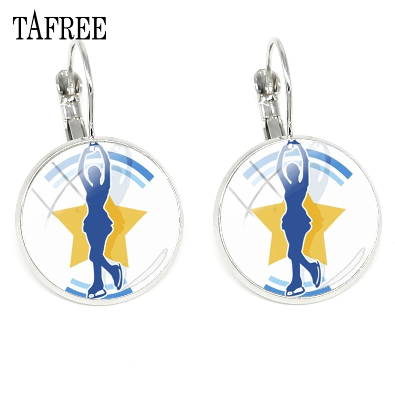 TAFREE простая фигурка Катание на коньках Танцы Клипсы Серьги винтажные эффектные Женские Танцы Лучшие подарки для нее ювелирные изделия ST49