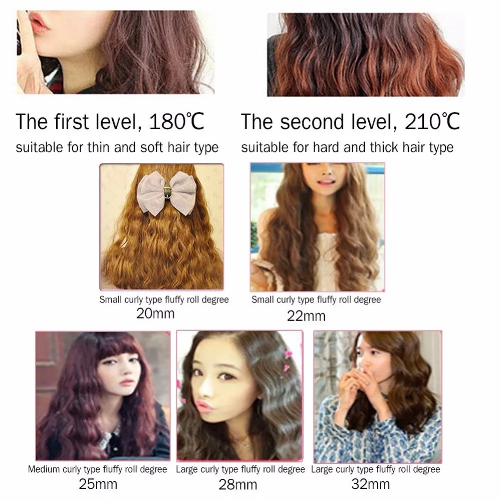 

LCD Hair Curling Iron Curler Triple Barrels 25/32MM Corrugation for Hair Ceramic Hair Curler 3Waves Curling Iron Styling Tools