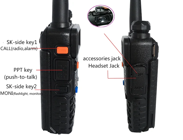 10 шт./партия портативная рация 5 Вт 136 каналов|uv 5r|vhf portablewalkie talkie 5w |