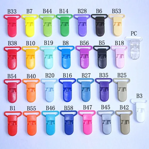 Buyer choose color 50 шт. 25 мм детские соски зажимы Attache Sucette пластиковые подтяжки пряжки-зажимы Детские зажимы для пустышки новорожденных соски держатель - Цвет: Buyer choose color