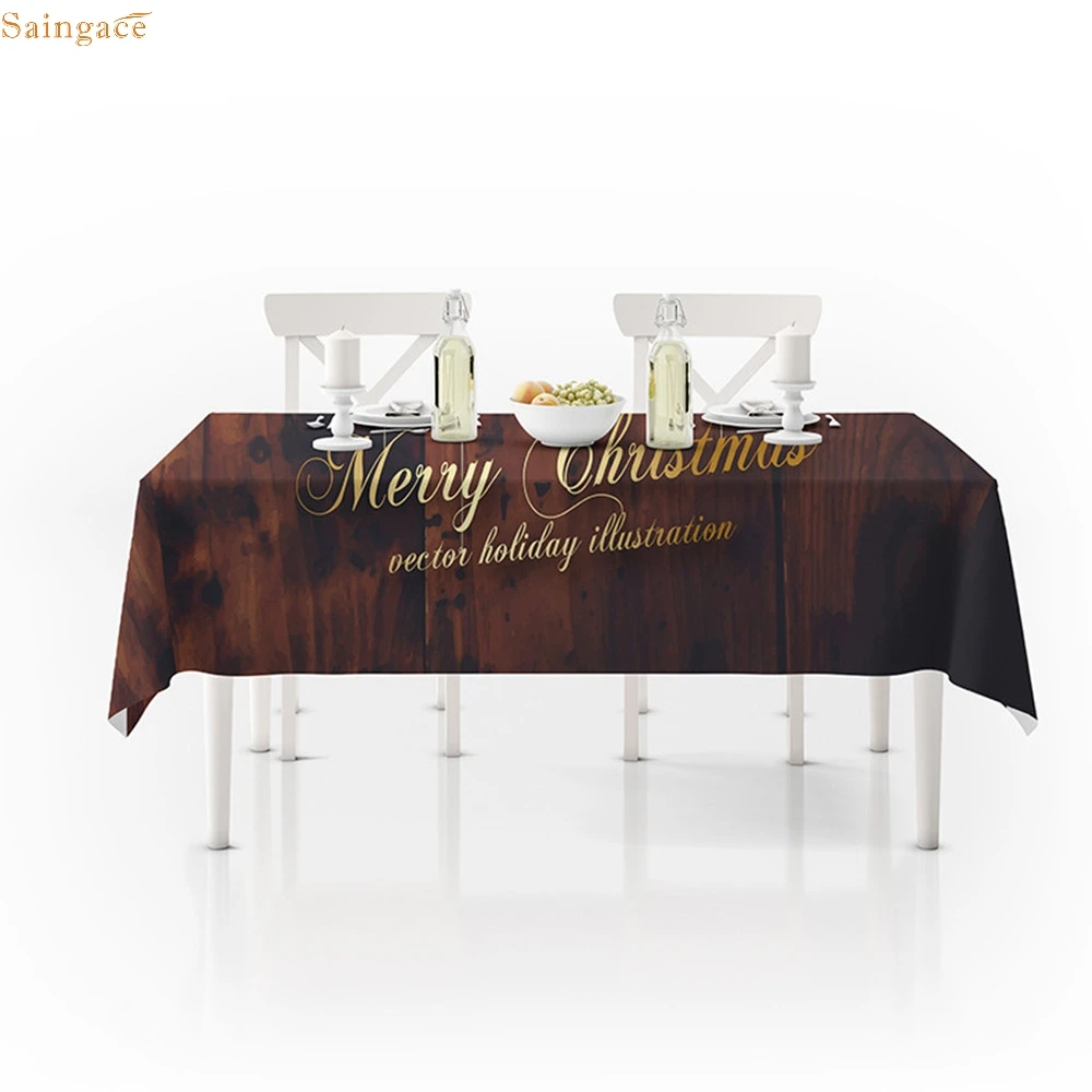 Saingace, черная Рождественская скатерть, Пылезащитная скатерть для стола X-mas ужин на День Благодарения, 3D скатерть, домашние вечерние скатерти, декор OEM N 08