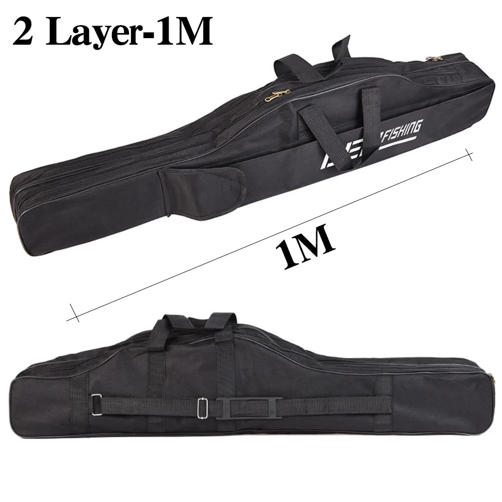 2-Layer-1M-Black Переносная складная сумка для хранения рыболовных удочек чехол - Цвет: 2-Layer-1M-Black