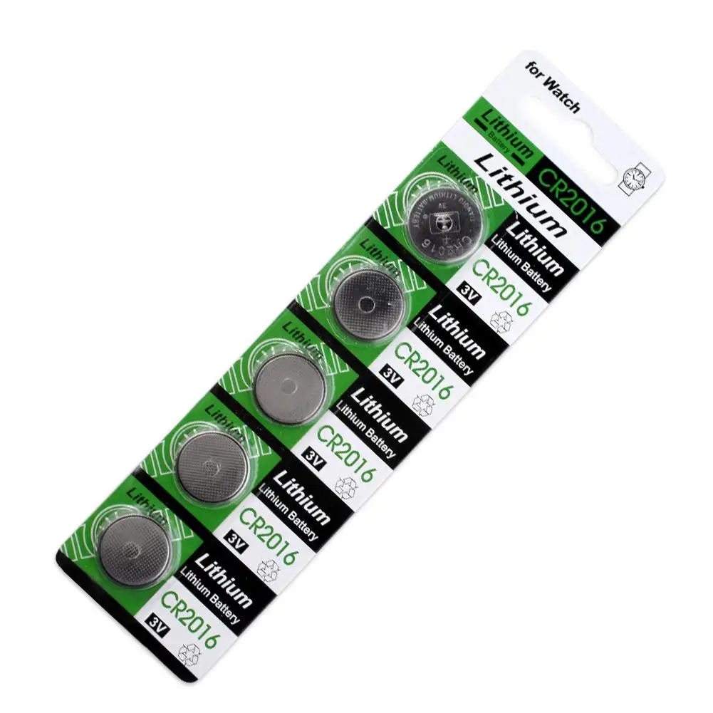 

YCDC 5 Pcs/card 3V Volt New CR2016 Lithium Battery Coin Cells Button Battery BR2016 DL2016 LM2016 KCR2016 ECR2016 Watch Bateria
