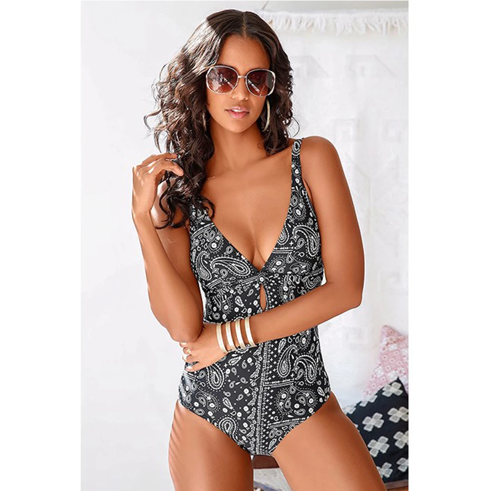 Прозрачный черный монокини купальный костюм сексуальный цельный купальник