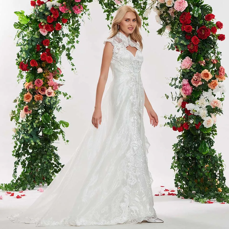 Платье-Русалочка для свадьбы простое платье на тонких бретельках с аппликацией в