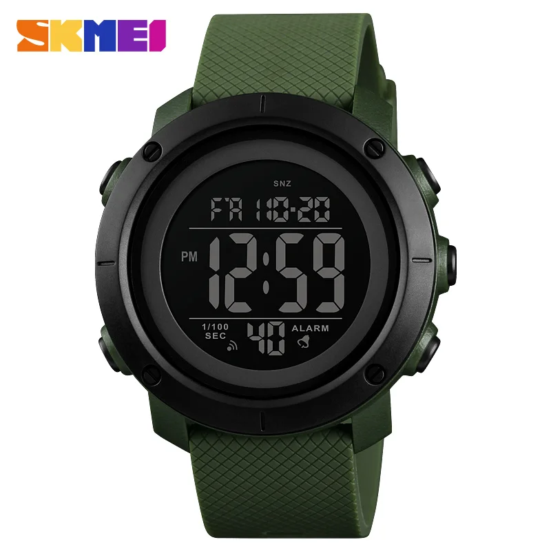 green black 1426 SKMEI Модные мужские спортивные часы Relogio Masculino роскошные мужские цифровые водонепроницаемые наручные часы Montre Homme светодиодный часы в стиле милитари - Цвет: green black 1426
