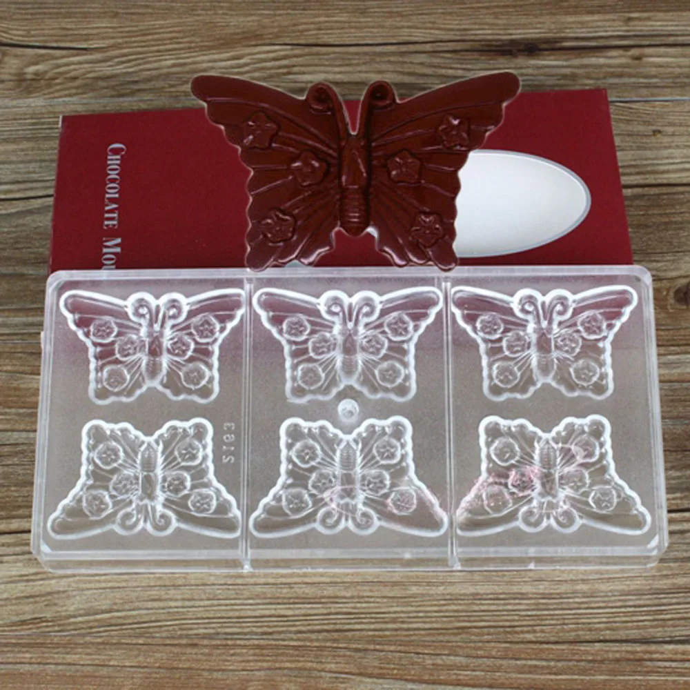 Grainrain бабочка Поликарбонат PC новый лоток для шоколада прозрачные пластиковые