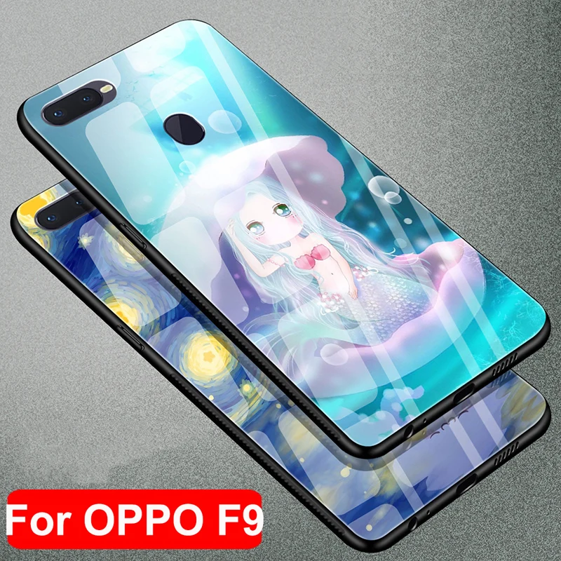 Модные закалённое Защитное стекло для OPPO F9 Стекло чехол OPPOF9 Защитная крышка F 9