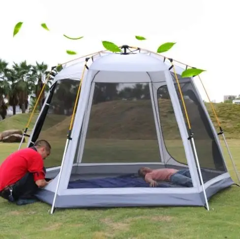 УФ шестиугольный алюминиевый полюс автоматический открытый кемпинг дикий