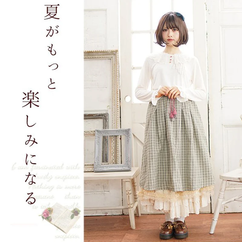 Юбка женская двухслойная в клетку милая винтажная клетчатая юбка до середины