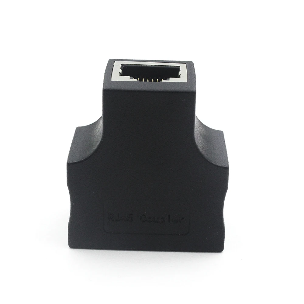 50pcs/lot RJ45 female to female 1 To 2 Ways RJ45 LAN Ethernet Network Cable Female Splitter Connector Adapter