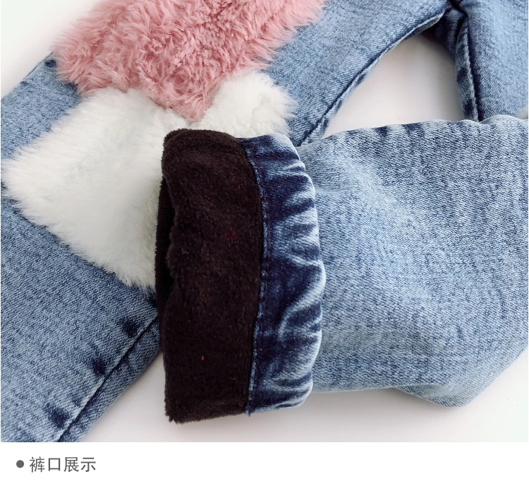 WLG/зимние вельветовые джинсы для девочек детские повседневные теплые брюки в