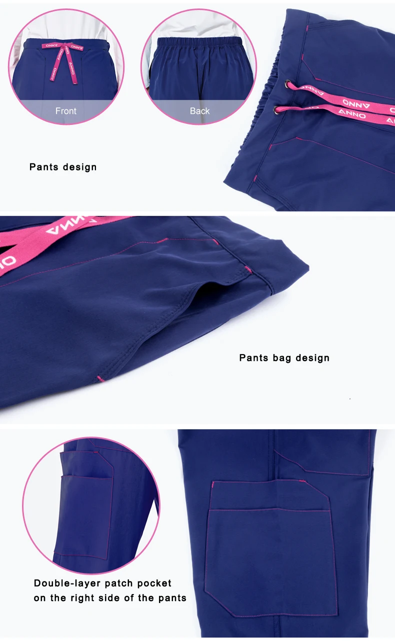 ANNO No stick hair Pet Больничная форма для женщин униформа медсестры Slim Fit медицинские скрабы набор Хирургическая Одежда эластичный костюм