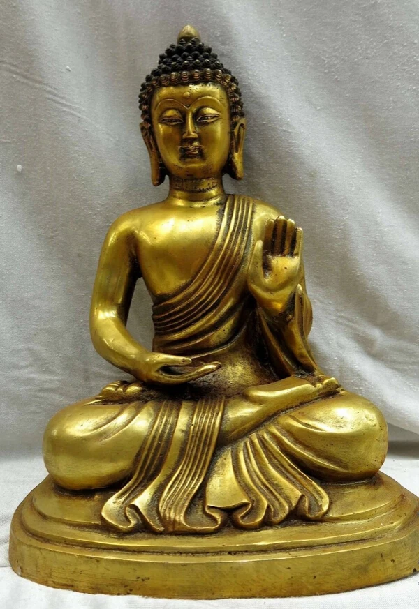 

Xd 001653 12 авиапочту Китая (China позолоченная бронза резные буддизм, Будда Шакьямуни Будда Скульптура статуя