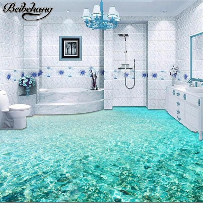 Индивидуальный паркет beibehang 3d Морская Вода рябь Гостиная Спальня украшение пола рисунок 3D Пол Трехмерная живопись