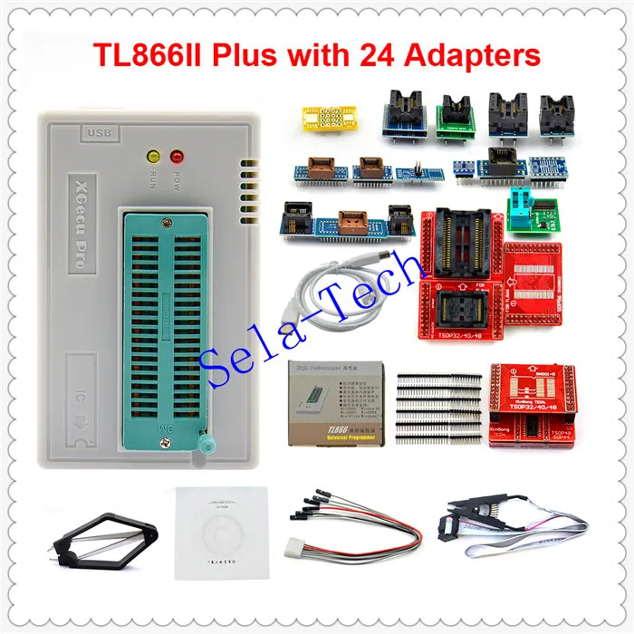 V9.00 TL866II Plus TL866CS и универсальный USB Minipro программист+ 31 адаптер+ тестовый зажим TL866 PIC программист биос - Цвет: II with 24 Adapter