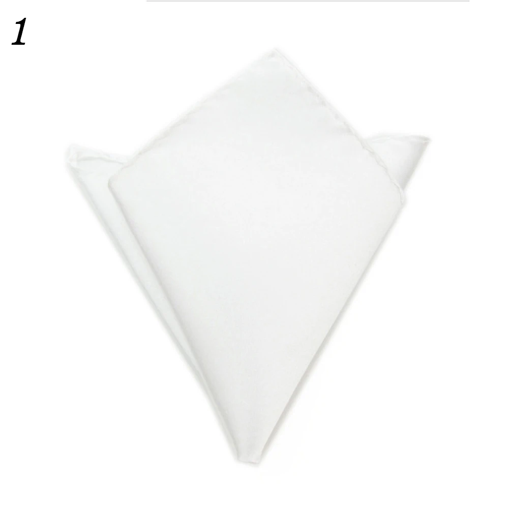 1 Новые 29 цветов мужские Hanky атласные однотонные простые костюмы Свадебный квадратный Карманный вечерние платок - Цвет: 1