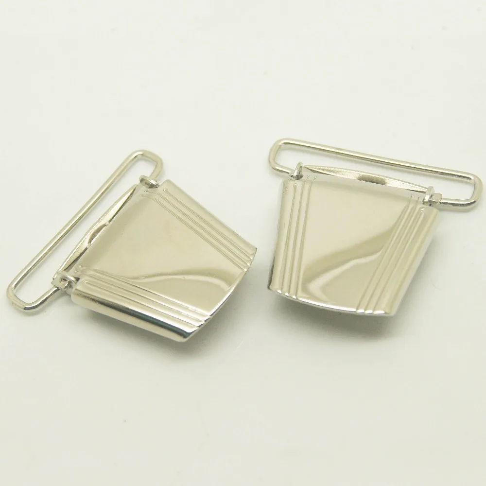 

500pcs/lot 36mm metal suspender clips with nickel custom suspender hardware