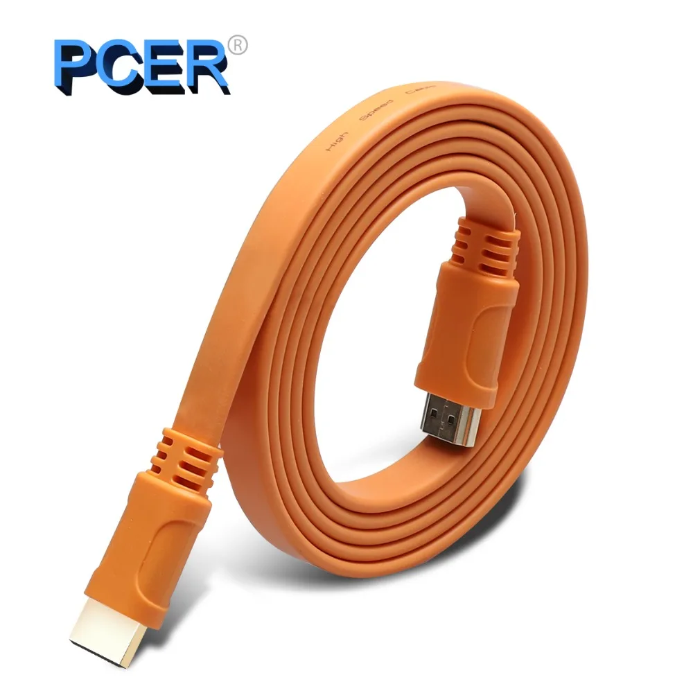 PCER HDMI кабель Плоский 1 4/2 0 бескислородная медь 4K * 2K 3D изображение шнур Ультра HD