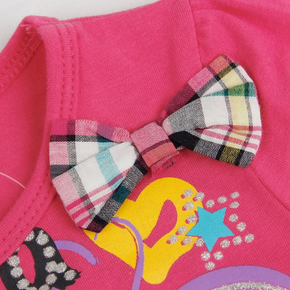 JUXINSU Summer Baby Girls Short Sleeve Dresses Cartoon Print Plaid Dress for 1-6 Years | Детская одежда и обувь