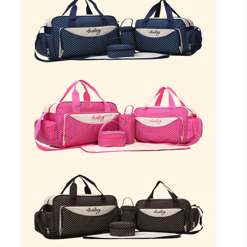 

New dot fashion baby care bag multi-function large-capacity Mummy bag five-piece out of maternal and child package shoulder bag