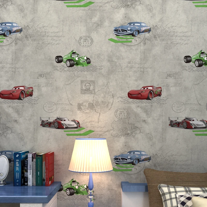 Современные украшения для детской комнаты домашние обои Cartooon автомобильная