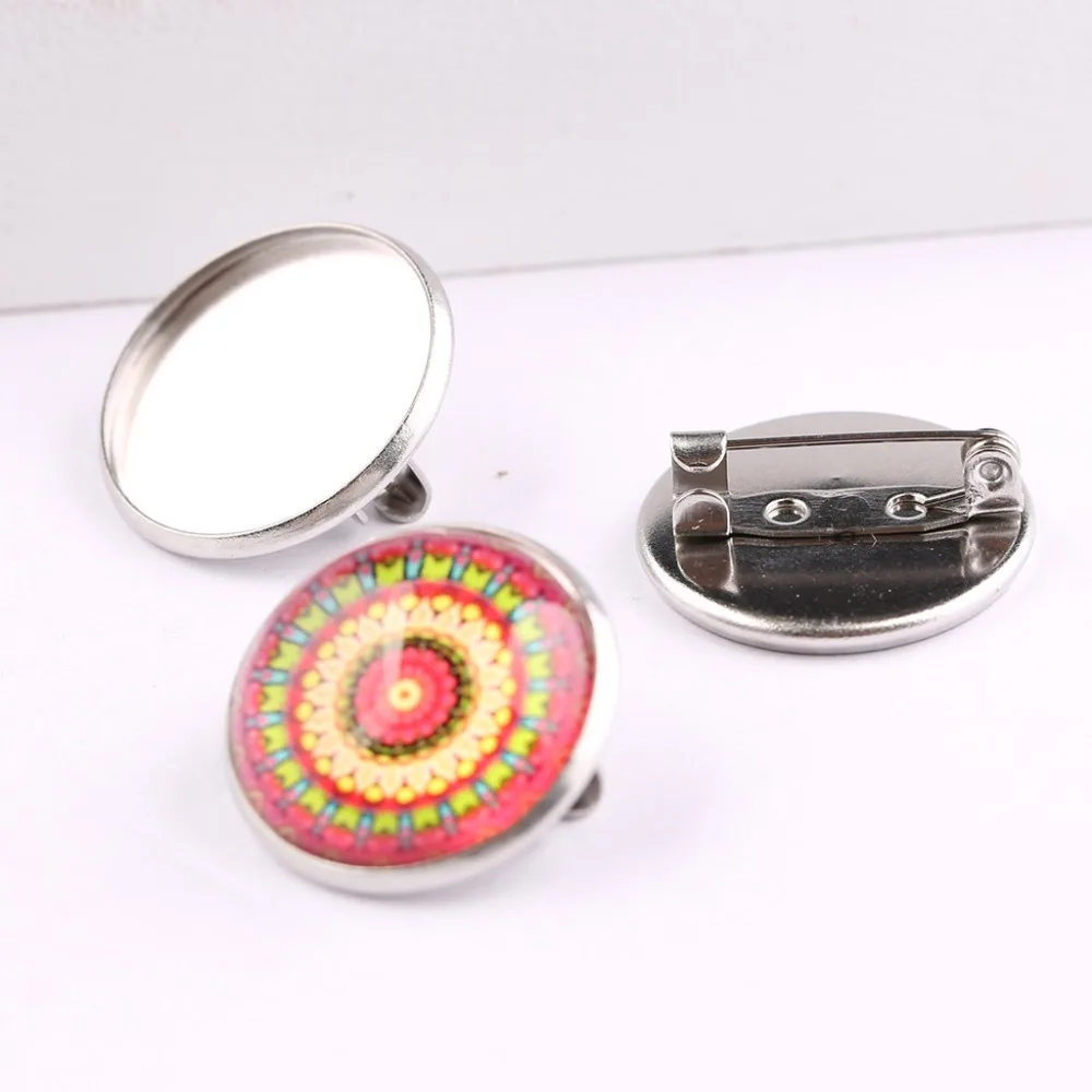 10 шт. пустые металлические броши из нержавеющей стали диаметр 20 мм|Ювелирная