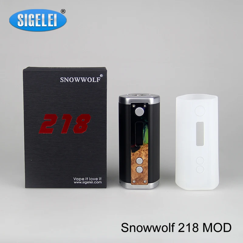 100% Оригинал Sigelei Snowwolf 218 Mod 0 1-3.0ohm 10 Вт-218 Вт TC электронные сигареты vape без