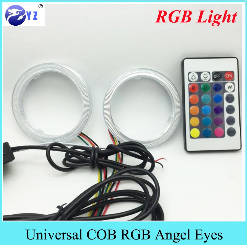 2 шт. автостайлинг RGB COB глаза ангела многоцветные Супер Яркие Водонепроницаемые