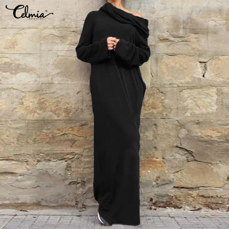 L-5XL Vestidos негабаритных Celmia для женщин Винтаж пикантные с открытыми плечами