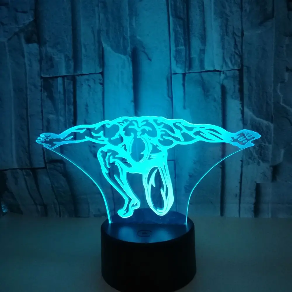 Фитнес упражнения 3d Led свет 7 цветов Изменение подарок на день рождения Ночник