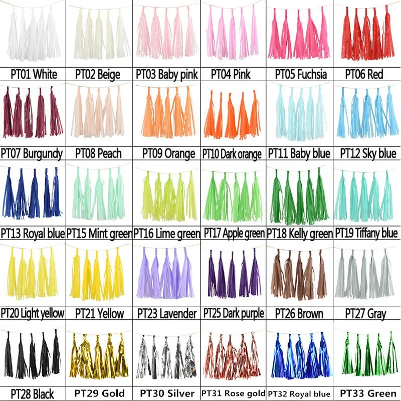 

5pcs 14inch Gold Silver Tissue Paper Tassel Christmas Decoration Birthday Diy Hanging Garland Wedding Event Party Supplies