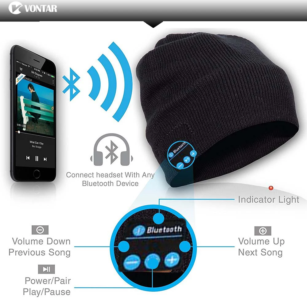 VONTAR MK-1 мягкие плагин теплая шапка Беспроводной гарнитура Bluetooth наушников Смарт