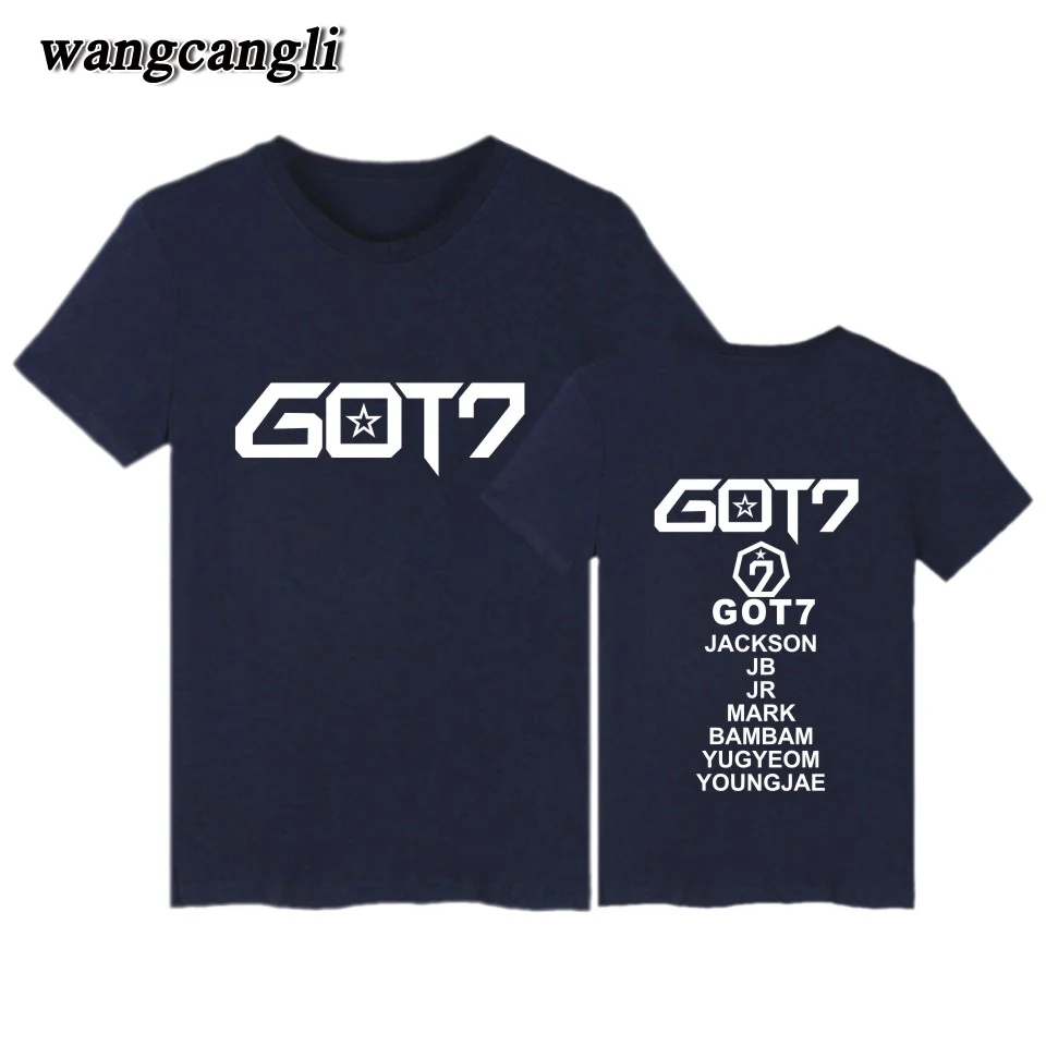 Футболка с принтом KPOP GOT7 для мужчин и женщин летняя рубашка коротким рукавом