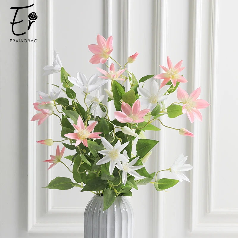 Erxiaobao Clematis искусственные цветы шелковые аксессуары для цветения декор домашнего