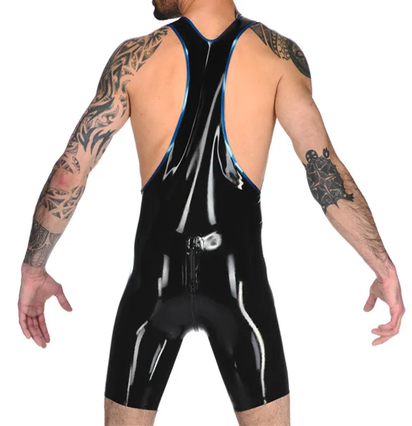 New Latex Leotard Men's Costumes Jumpsuit Rubber Wear |