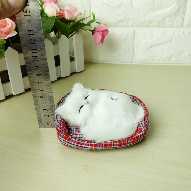 Kawaii моделирование звучание спящих кошек Плюшевые игрушки с гнездом детская