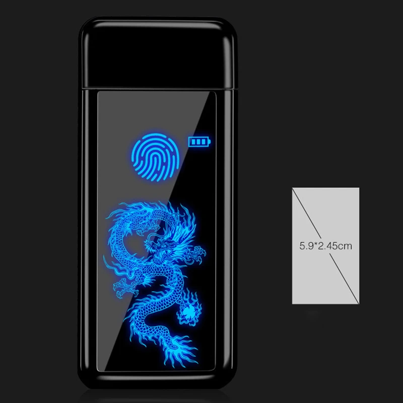 Электронная USB зажигалка с полным экраном вольфрамовая турбо для