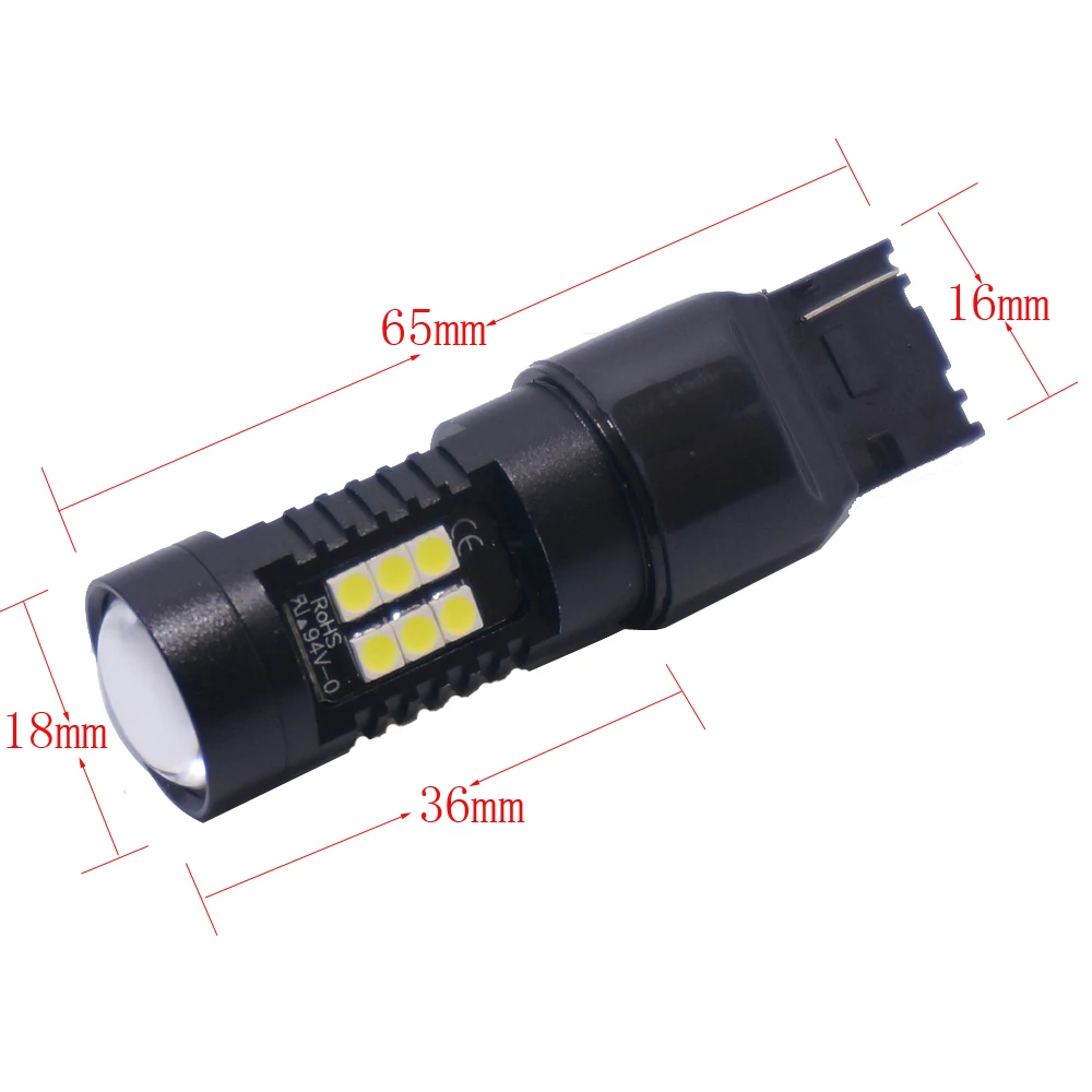 2PCS/Lot 1200Lm T20 WY21W LED Turn Signal Light White 3030 Chips 21 LEDS Bulb with Lens 7440 Car Reverse Lights | Автомобили и
