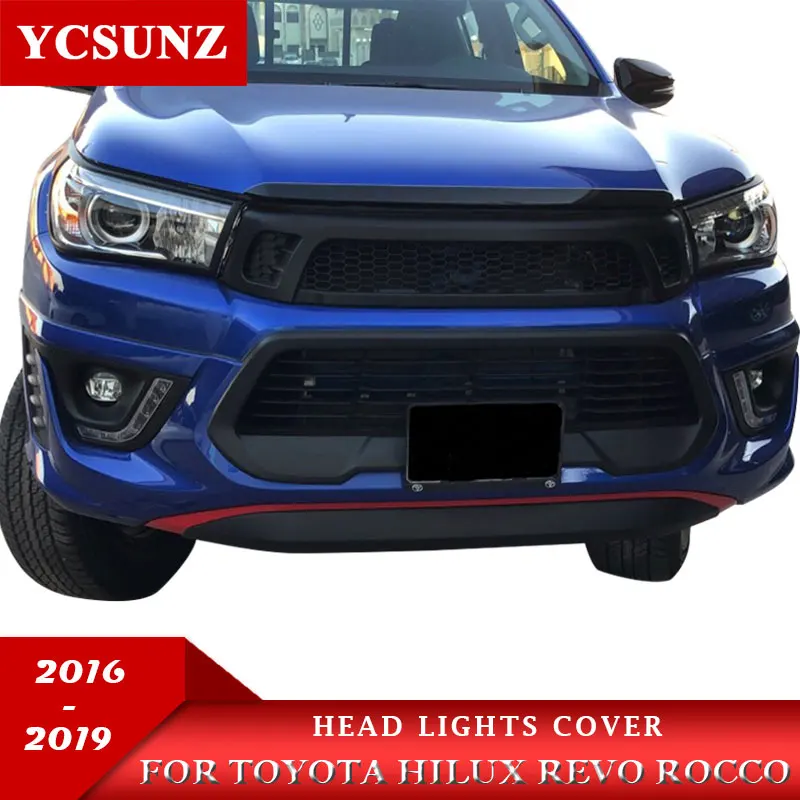 Передняя накладка фары для Toyota Hilux Revo Rocco черный цвет