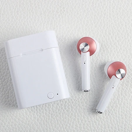 ROSE GOLD Красные TWS стерео Бас Наушники 5,0 Bluetooth наушники беспроводные наушники для женщин и мужчин спортивные наушники Handsfree для телефона гарнитуры - Цвет: ROSE GOLD