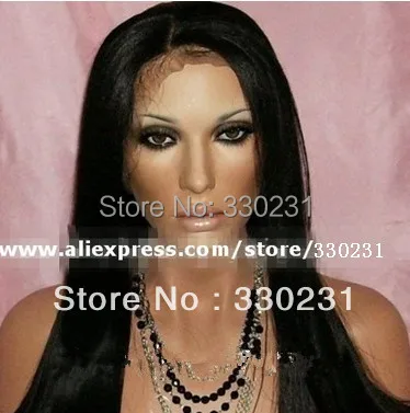 #1B silky straight virgin peruvian human being hair full lace wig with baby |