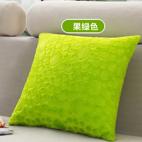 fruit green Короткая плюшевая подушка в точку, теплая мягкая твердая квадратная подушка для дивана, Автомобильная подушка для сна, чехол для домашнего декора, декорация(без сердечника - Цвет: fruit green