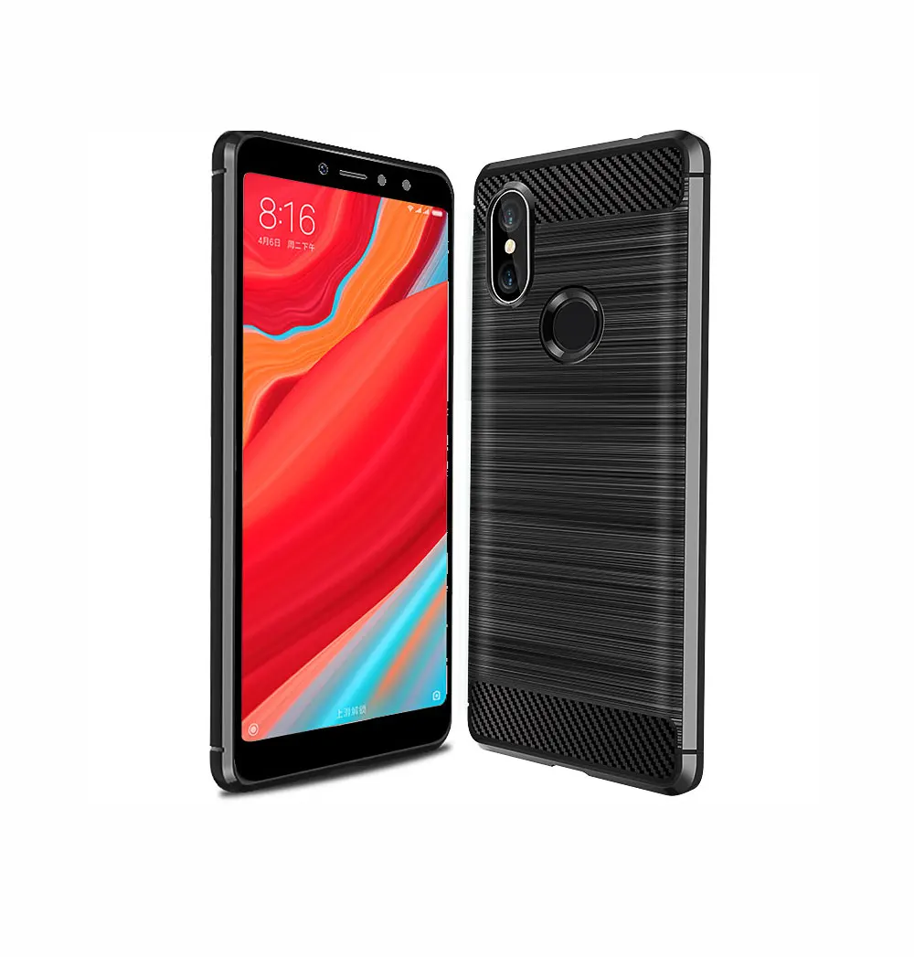 Черный Чехол для Redmi S2, чехол, противоударный, армированный, силиконовый, углеродное волокно, мягкий, ТПУ, бампер, чехол, чехол для Xiaomi Redmi S2, Redmi S2, чехол - Цвет: Черный