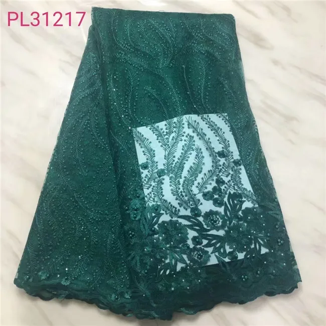 

New African Lace Fabric 2019 Embroidered Nigerian Laces Fabric High Quality French Tulle 3D Lace Fabric For Wedding Dress x16