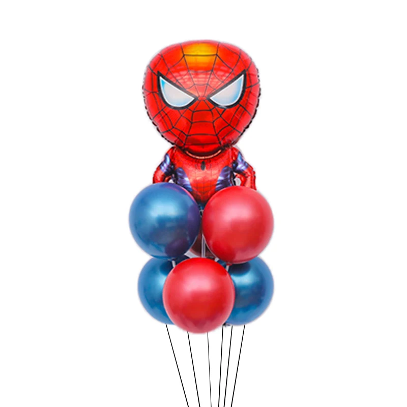 Spiderman 6 шт. воздушные шары с супер героями фиол, украшение для дня рождения, Новогоднее украшение для детей, год, товары для украшения Человека-паука, детские игрушки - Цвет: Spiderman