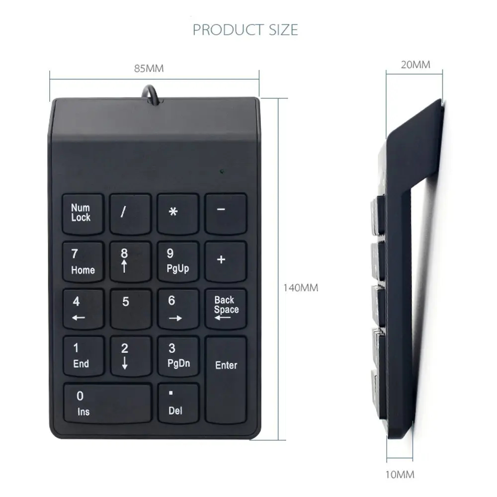 Kemile Проводная Мини USB цифровая клавиатура Numpad 18 клавиш цифровая клавиатура Для iMac/MacBook Air/Pro ноутбук ПК ноутбук Настольный
