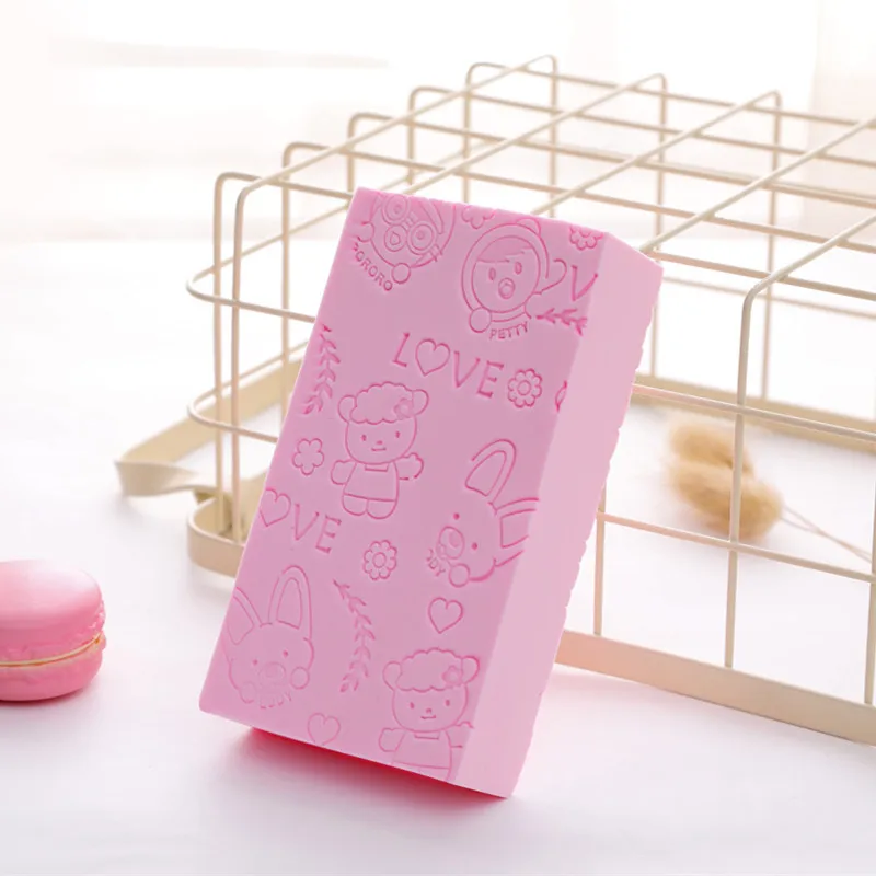 Pink Изысканные гладкие БАНЯ ГУБКА для отшелушивания банная губка пижамы для детей и взрослых, губка для тела чистый скраб удаляет мертвую кожу щетка принадлежности для купания - Цвет: Pink